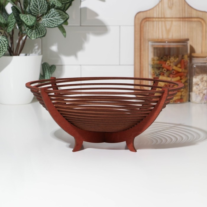 Фруктовница деревянная Доляна, 26 см, цвет мокко Фруктовница деревянная Доляна, 26 см, цвет мокко