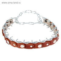 Ошейник строгий проволочный Зооник, сварная цепь/кожа, 3 мм, ширина 3 см, ОШ 50-70 см, микс Ошейник строгий проволочный Зооник, сварная цепь/кожа, 3 мм, ширина 3 см, ОШ 50-70 см, микс