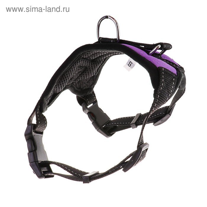 Шлейка К7 мягкая светоотражающая, размер S, ОГ 44-55 см, вес 5-9 кг, фиолетовая