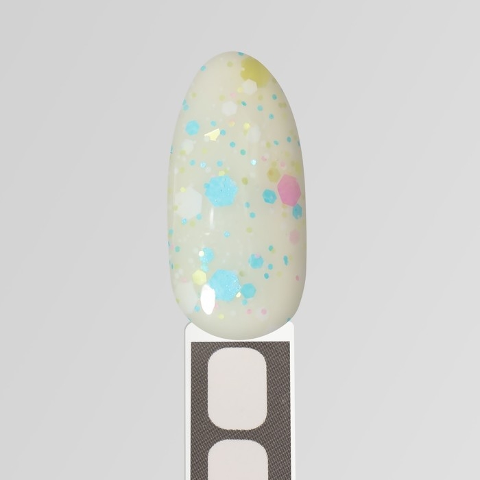 Гель лак для ногтей, &laquo;MILK GLITTER&raquo;, 3-х фазный, 8мл, LED/UV, цвет прозрачный (08)