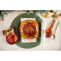 Новый год. Тарелки в форме банта &laquo;С Новым годом&raquo;, 13,5 х 18 см