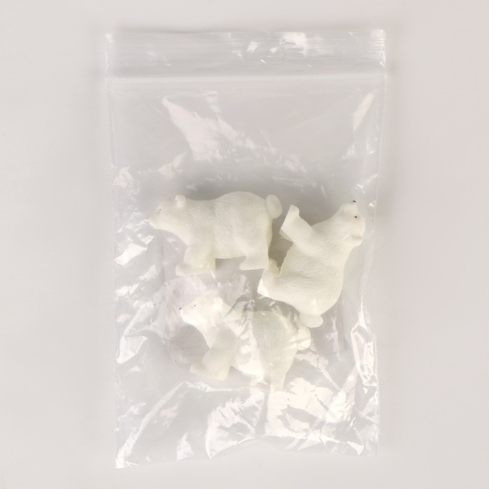 Миниатюра кукольная «Белый медведь», набор 3 шт., размер 1 шт. — 4 × 2 × 3 см Миниатюра кукольная «Белый медведь», набор 3 шт., размер 1 шт. — 4 × 2 × 3 см