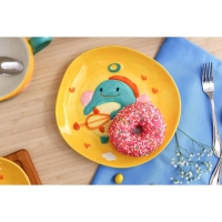 Тарелка керамическая «Купидон Дино», d=20,5 см, цвет жёлтый Тарелка керамическая «Купидон Дино», d=20,5 см, цвет жёлтый