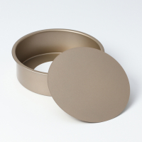 Форма для выпечки Доляна &laquo;Круг. Рэнди&raquo;, 21,5&times;6,5 см, съёмное дно, антипригарное покрытие, цвет золотой