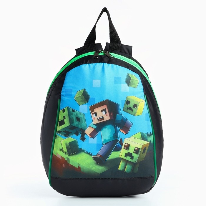 Рюкзак школьный детский для мальчика &laquo;Пиксели&raquo;, 20х13х26, отд на молнии, чёрный