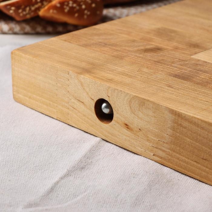 Доска разделочная Adelica «Профи», 50×30×4 см, с металлическими стяжками и боковыми ручками, берёза Доска разделочная Adelica «Профи», 50×30×4 см, с металлическими стяжками и боковыми ручками, берёза