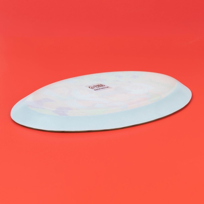 Блюдо стеклянное овальное Доляна &laquo;Счастливый Санта&raquo;, 30&times;21 см