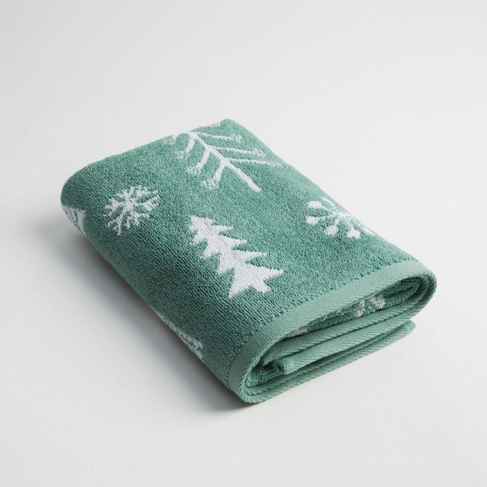 Полотенце махровое Этель «Ёлочки» 50х90см, 100% хлопок, 420гр/м2 Полотенце махровое Этель «Ёлочки» 50х90см, 100% хлопок, 420гр/м2
