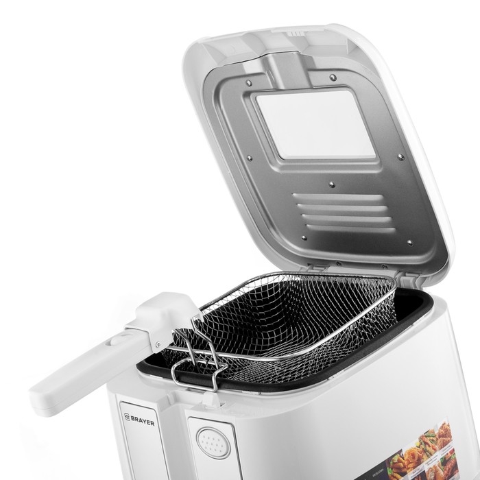 Фритюрница BRAYER 2832BR-WH, 1800 Вт, 2,5 л, 130-190 &deg;C, белая