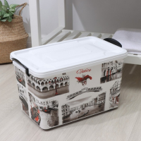 Контейнер для хранения с крышкой &laquo;Венеция&raquo;, 35 л, 50,5&times;31&times;30 см, на колёсиках, цвет белый