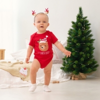 Боди детское Крошка Я &laquo;Новогодние зверята&raquo;, рост 80-86 см, цвет красный