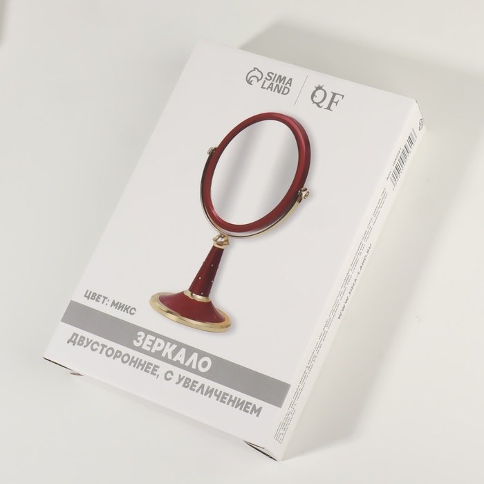 Зеркало на ножке &laquo;Овал&raquo;, двустороннее, зеркальная поверхность 13,5 &times; 16,5 см, цвет МИКС