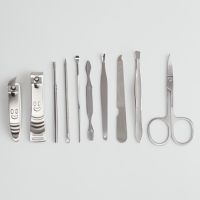 Набор маникюрный &laquo;Люси&raquo;, 10 предметов, кожзам-чехол, цвет коричневый