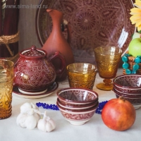 Чайник Риштанская Керамика "Узоры", 850 мл, коричневый Чайник Риштанская Керамика "Узоры", 850 мл, коричневый