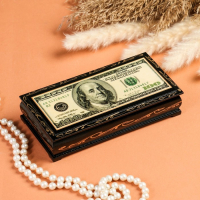 Шкатулка - купюрница &laquo;Доллар&raquo;, 8,5&times;17 см, лаковая миниатюра