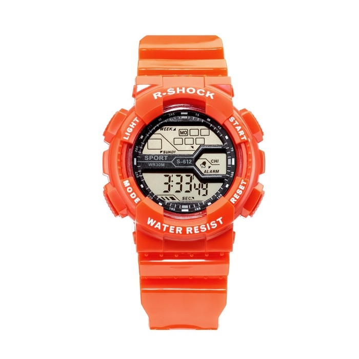 Часы наручные электронные, водонепроницаемые, d-5 см, циферблат 3 см, красные Часы наручные электронные, водонепроницаемые, d-5 см, циферблат 3 см, красные