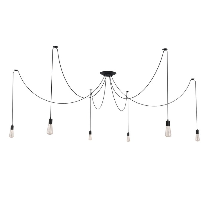 Светильник "Скин паук" 6хЕ27 40Вт черный 30х30х20-150см