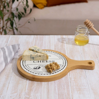 Доска керамическая сервировочная круглая &laquo;Эстет. Сыр&raquo;, 27,5&times;19&times;1,5 см, цвет белый