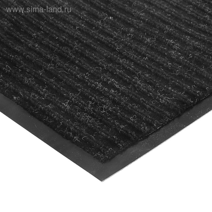Коврик придверный влаговпитывающий, ребристый, &laquo;Стандарт&raquo;, 120&times;250 см, цвет чёрный