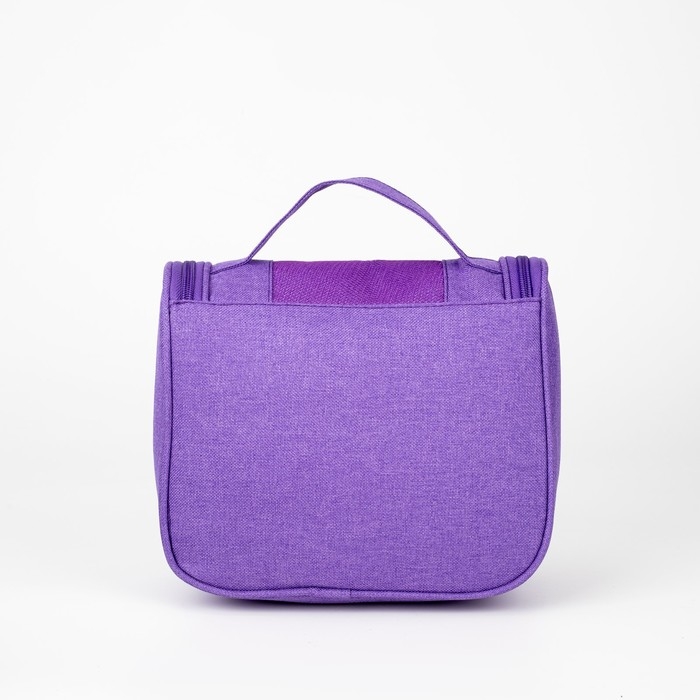 Косметичка-несессер на молнии, с крючком, наружный карман, цвет фиолетовый Косметичка-несессер на молнии, с крючком, наружный карман, цвет фиолетовый