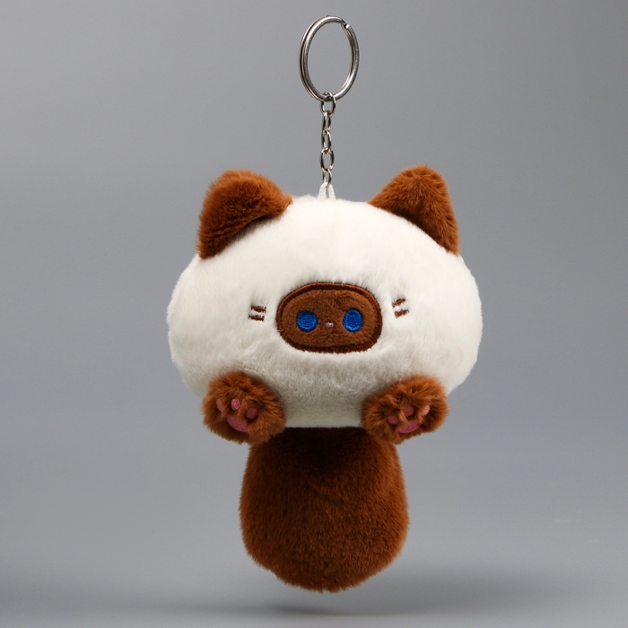 Мягкая игрушка &laquo;Котик-кругляш&raquo; на брелоке, 11 см, цвет бело-коричневый