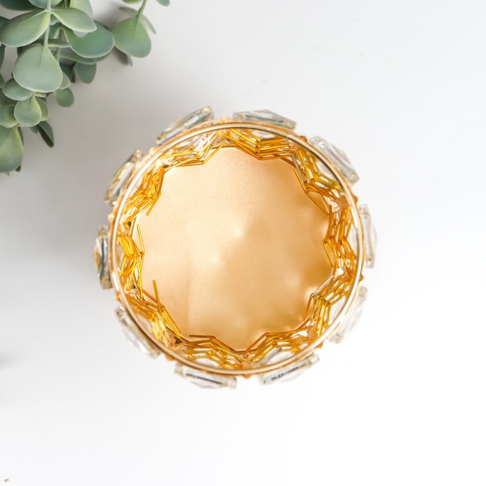 Подсвечник металл на 1 свечу Подсвечник металл на 1 свечу "Кристаллы. Бокал" золото 21х11х11 см