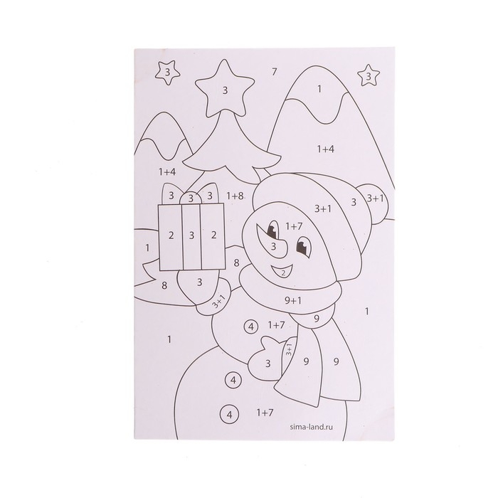 Открытка - фреска своими руками на новый год &laquo;Снеговик и енотик&raquo;, новогодний набор для творчества