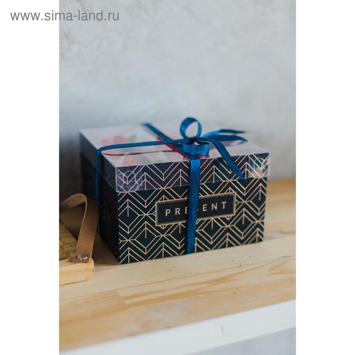 Коробка для капкейков, кондитерская упаковка, 4 ячейки, Present, 16 х 16 х 10 см