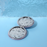 Зеркало - антистресс &laquo;Зайчик&raquo;, складное, d = 7,2 см, с увеличением, искусственная кожа, цвет розовый