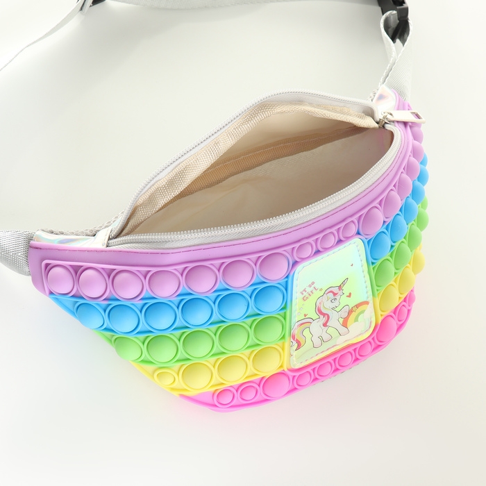 Сумка поясная детская на молнии &laquo;Выбражулька&raquo;, pop it, цвет разноцветный