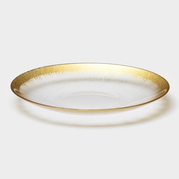 Тарелка стеклянная &laquo;Бурлеск&raquo;, d=27 см, цвет золотой