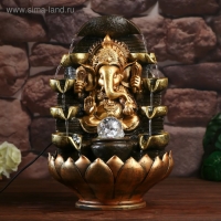 Фонтан настольный от сети, подсветка "Ганеша в храме" бронза 40х25х25 см Фонтан настольный от сети, подсветка "Ганеша в храме" бронза 40х25х25 см