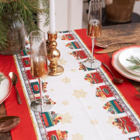 Дорожка на стол новогодняя "Новогодняя ярмарка" 40*147 см, 100% хл, саржа 190гр/м2