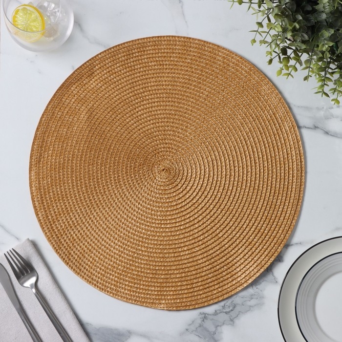 Салфетка сервировочная на стол Доляна &laquo;Лофт&raquo;, d=38 см, цвет песочный