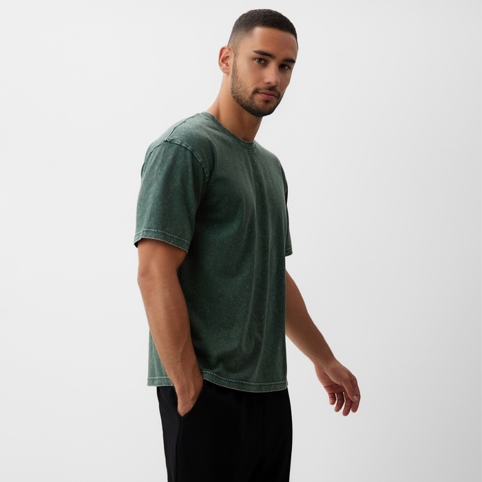 Футболка мужская MINAKU, цв.зелёный, р-р 42-44