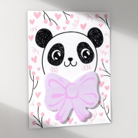 Магнит с блоком для записей "Панда с бантом" 12,5х15,7 см Магнит с блоком для записей "Панда с бантом" 12,5х15,7 см