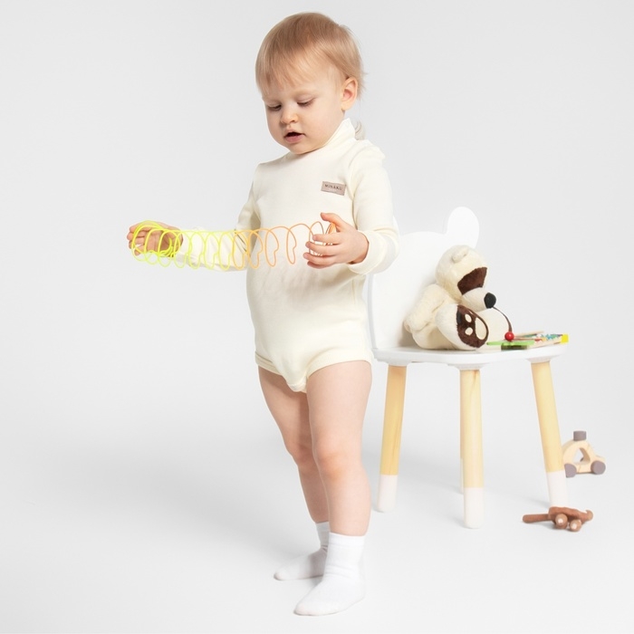 Боди-водолазка детская MINAKU, цвет айвори, рост 86-92 см Боди-водолазка детская MINAKU, цвет айвори, рост 86-92 см