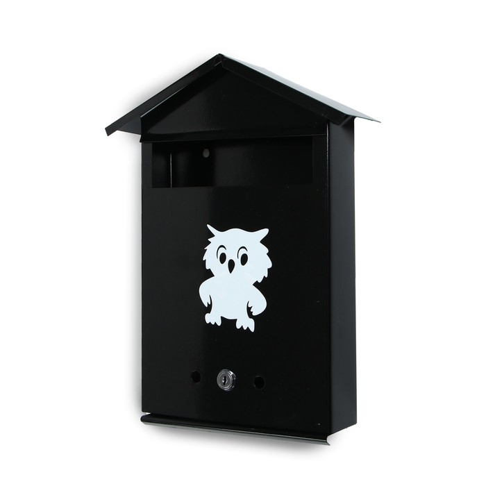 Ящик почтовый с замком, вертикальный, «Домик», чёрный Ящик почтовый с замком, вертикальный, «Домик», чёрный