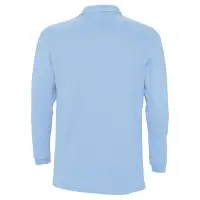 Рубашка поло мужская с длинным рукавом Winter II 210 голубая, размер M