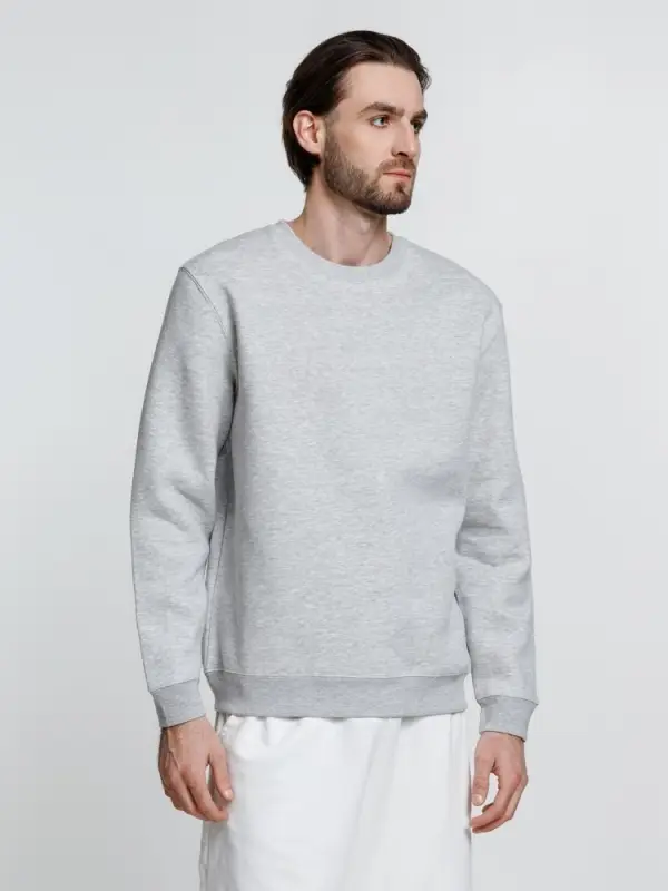 Свитшот унисекс Delta, серый меланж, размер S