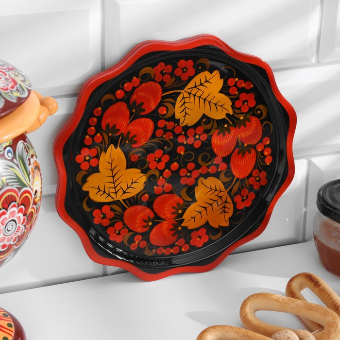 Тарелка &laquo;Лимонница&raquo;, хохлома, 20 см