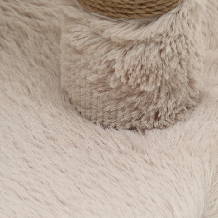 Комплекс для кошек с когтеточкой, 63 х 41 х 76 см, пушистый мех, джут, коричневый Комплекс для кошек с когтеточкой, 63 х 41 х 76 см, пушистый мех, джут, коричневый