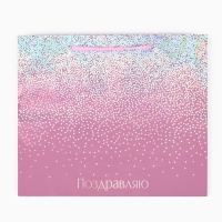 Пакет подарочный голографический «Поздравляю», 27 х 23 х 11.5 см Пакет подарочный голографический «Поздравляю», 27 х 23 х 11.5 см
