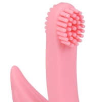 Прорезыватель - щеточка силиконовый &laquo;Лебедь&raquo;, на присоске, цвет розовый, Крошка Я