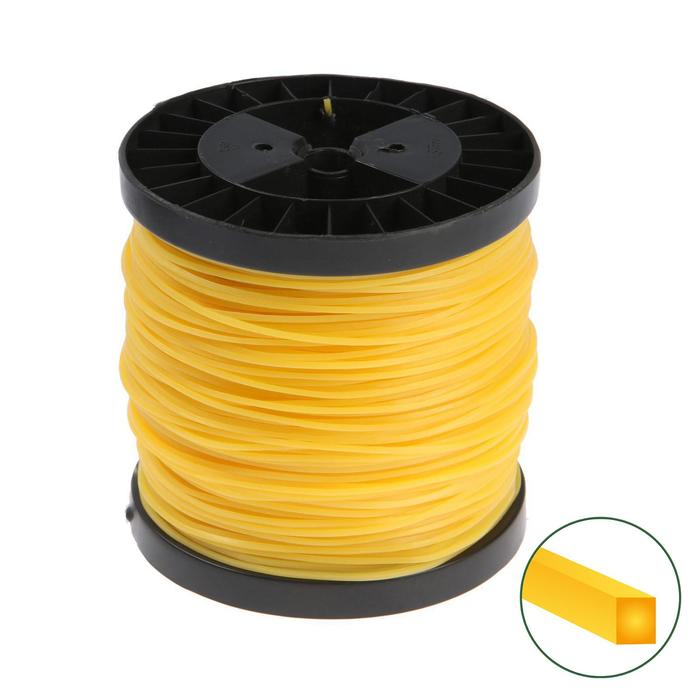 Леска для триммера ТУНДРА, сечение квадрат, d=2 мм, 170 м, нейлон Леска для триммера ТУНДРА, сечение квадрат, d=2 мм, 170 м, нейлон