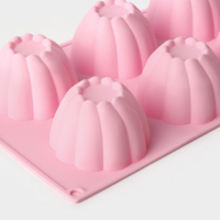 Форма для муссовых десертов и выпечки Доляна &laquo;Сладости. Мусс&raquo;, силикон, 29,5&times;17,5 см, 6 ячеек (d=7,2 см), цвет МИКС