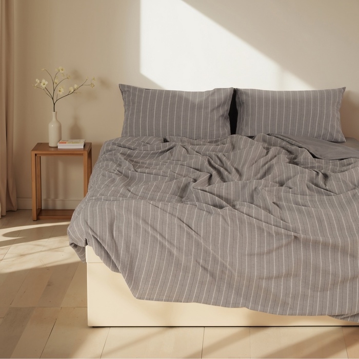 Постельное бельё SL Home Cotton line 2 сп 180*220см, 240*225 см, 50*70-2шт, цв.серый, 100% хлопок Постельное бельё SL Home Cotton line 2 сп 180*220см, 240*225 см, 50*70-2шт, цв.серый, 100% хлопок