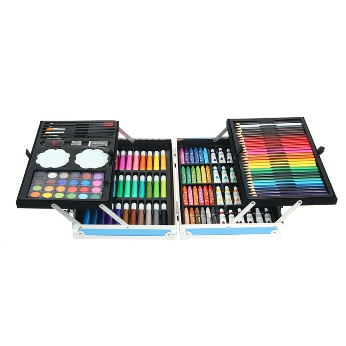 Набор для рисования складной, в чемоданчике голубой Набор для рисования складной, в чемоданчике голубой