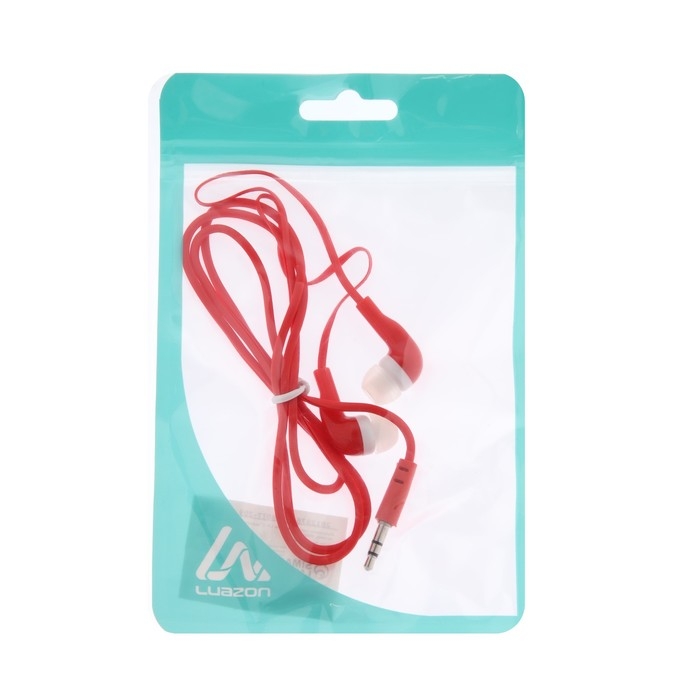 Наушники Luazon LN-2, вакуумные, плоский провод, МИКС Наушники Luazon LN-2, вакуумные, плоский провод, МИКС