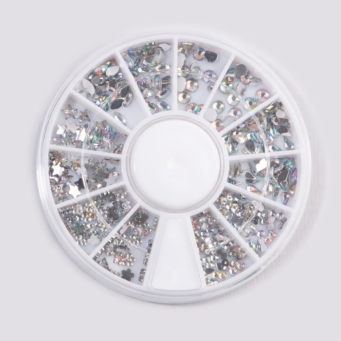 Стразы фигурные для декора &laquo;Ассорти&raquo;, цвет серебристый